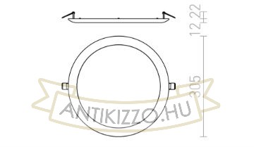 Kép DADA 30 süllyesztett lámpa fehér 230V LED 24W 3000K