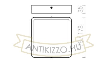 Kép HUE SQ 17 mennyezeti lámpa matt nikkel 230V LED 18W 3000K