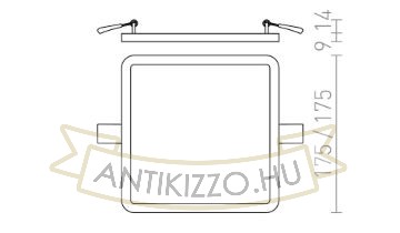 Kép HUE SQ 17 süllyesztett lámpa fekete króm 230V LED 18W 3000K