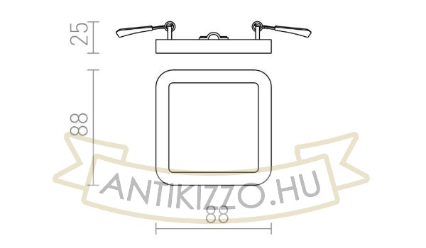 Kép HUE SQ 9 süllyesztett lámpa fekete króm 230V LED 6W 3000K