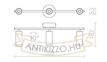 Kép BOGARD III fali lámpa  matt nikkel 230V LED 3x5W 40°  3000K