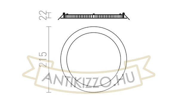Kép SLENDER R 22 süllyesztett lámpa fekete króm 230V LED 18W 3000K
