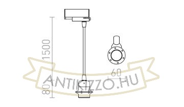 ELISA három áramkörös sínre FEHA+FEHK+RF   230V LED E27 15W