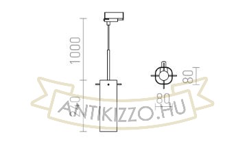 GIFT háromfázisú áramkörös sínre  tiszta üveg 230V LED E14 6W