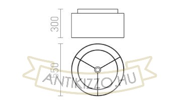 Kép DOUBLE 55/30 lámpabúra  Polycotton fekete/arany fólia  max. 23W