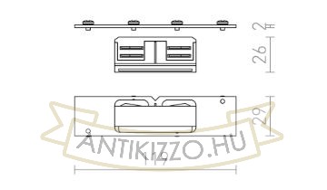 EUTRAC egyenes vezető kapocs a süllyesztett sínre fehér  230V 