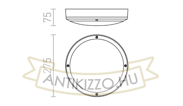 Kép SONNY mennyezeti lámpa antracit  230V LED E27 2x15W IP54