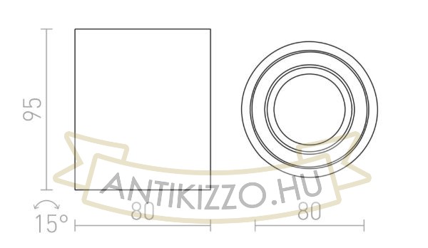 Kép MAYO R mennyezeti billenthető  szálcsiszolt alumínium 230V LED 9W 36°  2700K