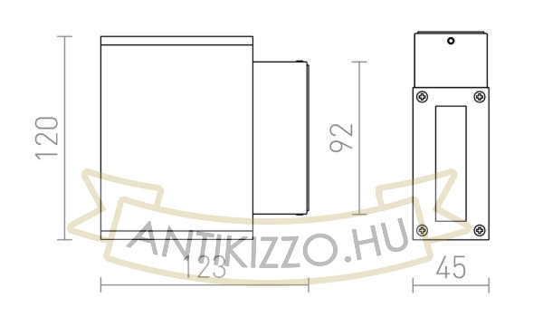 Kép DIXIE 4x12 fali lámpa ezüstszürke 230V/700mA LED 2x3W 48° IP54 3000K