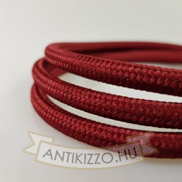 Bordó textil bevonatú vezeték 2x0,75