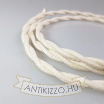 Fonott pamut vezeték, fehér - 2x0,75