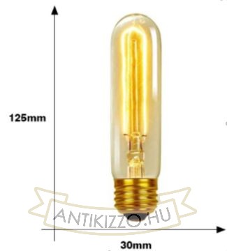 Edison szénszálas dekor izzó - T125 - 40 watt 120LM