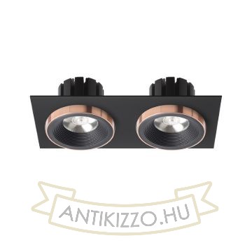 SHARM SQ II süllyesztett lámpa fekete/fekete réz 230V LED 2x10W 24°  3000K