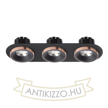 SHARM R III süllyesztett lámpa fekete/fekete réz 230V LED 3x10W 24°  3000K