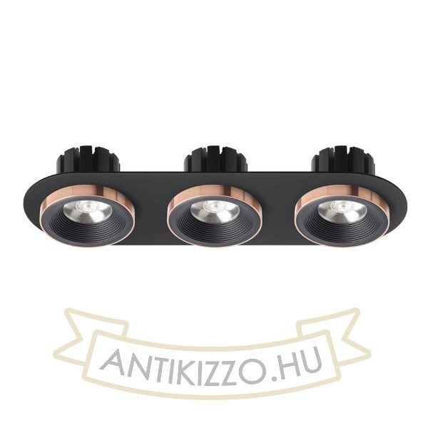 SHARM R III süllyesztett lámpa fekete/fekete réz 230V LED 3x10W 24°  3000K