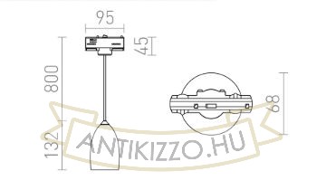 BABADES három áramkörös sínre  matt nikkel 230V GU10 35W