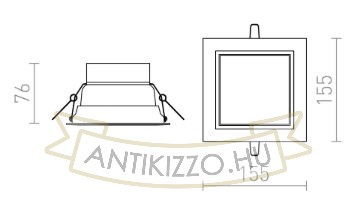 VIC 15 süllyesztett lámpa krémfehér  230V LED 16W  3000K
