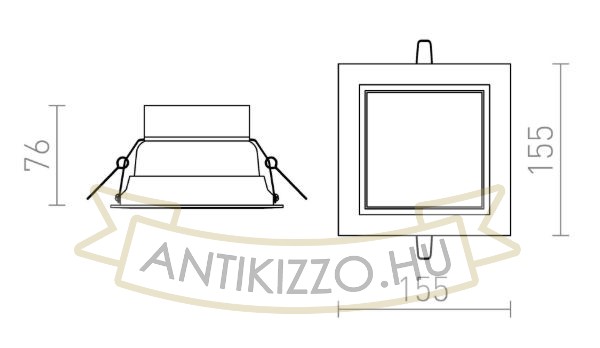 VIC 15 süllyesztett lámpa krémfehér  230V LED 16W  3000K