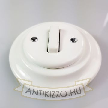 Porcelán kapcsoló, falba süllyesztett - fehér