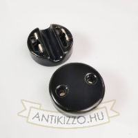 Fekete porcelán kábelrögzítő - dupla rögzítő csavarral