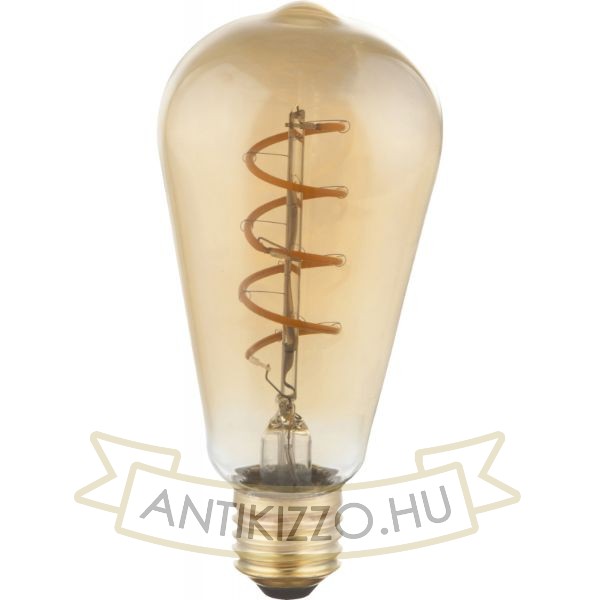 ST64 spirál LED dekor izzó - 4W - 2000K - Szabályozható