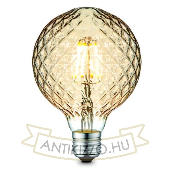 LED dekoratív borostyán színű üveg búrával - 4W - 2700K