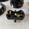 Bakelit foglalat külső menetes 2db buratartó gyűrűvel fekete szín