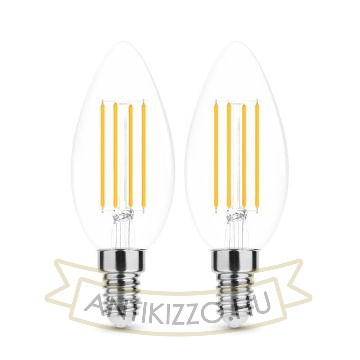 2 DB.LED Filament Canlde C35 7W E14 360° 2700K (806 lumen) szabályozható