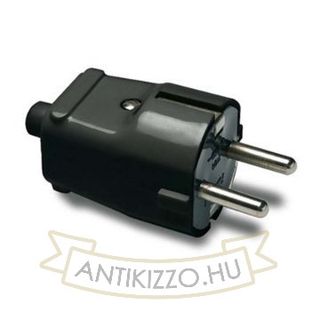 Földelt dugvilla fekete, 16A-250V