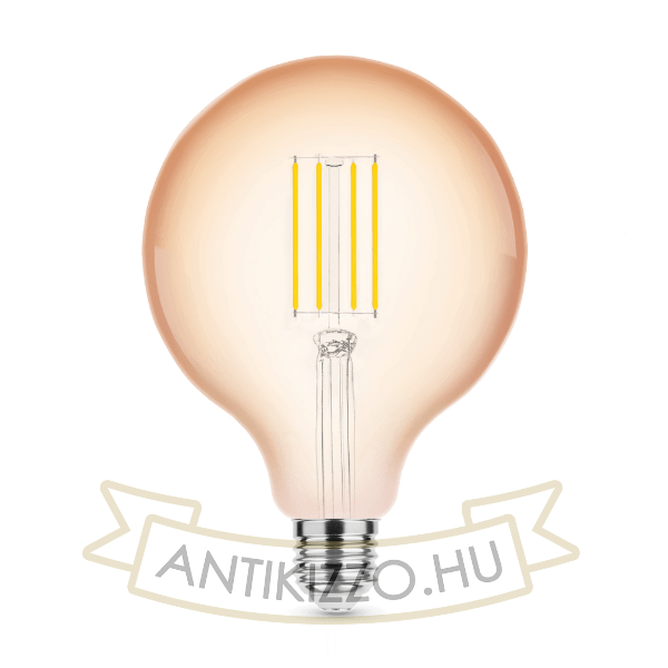 LED Filament Amber Globe G125 4W E14 320° 1800K (300 lumen) dimm.