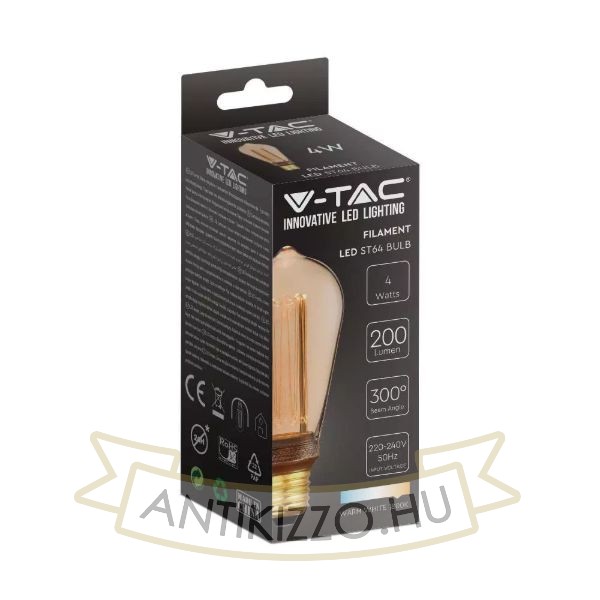 ST64 4watt retro izzó LED, antikolt 200LM