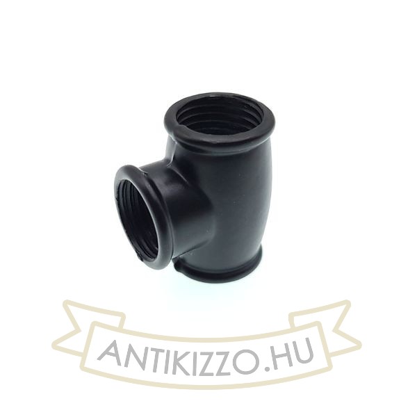 Fekete T idom 3xM10  belső menettel - 20mmx17mm