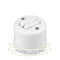 Porceláncsillárkapcsoló, falonkívüli, fehér, alternatív, 106+6