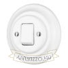 Porcelán kereszt kapcsoló, billenő, fehér, 107