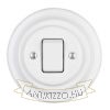 Porcelán kereszt kapcsoló, billenő, fehér, 107