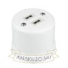 Fehér porcelán USB aljzat falon kívüli szereléshez