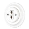 Porcelán hálózati dupla aljzat, rj45, falba süllyesztett kerettel
