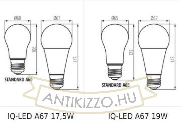 Kép LED fényforrás IQ-LED A67 IQ-LED A67 N 19W-NW