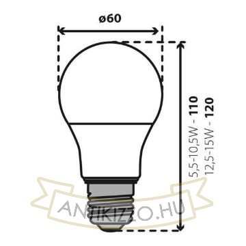 Kép LED fényforrás IQ-LEDDIM A60 IQ-LEDDIM A6013,6W-WW