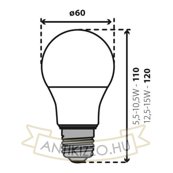 Kép LED fényforrás IQ-LEDDIM A60 IQ-LEDDIM A6013,6W-WW