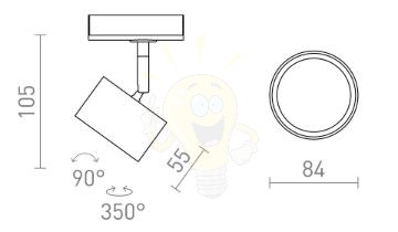 PIXEL egy áramkörös sínre fekete 230V LED GX53 7W