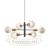 ARTEMIA 6 függő lámpa fekete szálcsiszolt sárgaréz 230V LED E27 6x15W