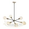 ARTEMIA 6 rúdon fekete szálcsiszolt sárgaréz 230V LED E27 6x15W