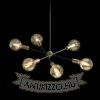 ARTEMIA 6 rúdon fekete szálcsiszolt sárgaréz 230V LED E27 6x15W
