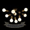 ARTEMIA 9 mennyezeti lámpa fekete szálcsiszolt sárgaréz 230V LED E27 9x15W