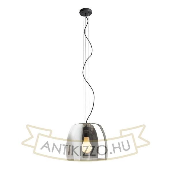 ORLANDO 35 függő lámpa füstös üveg/fekete 230V LED E27 24W