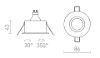 GALO R süllyesztett lámpa fehér 230V LED GU10 9W IP65