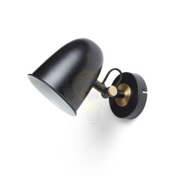 DANNY fali lámpa fekete sárgaréz 230V LED E14 5W