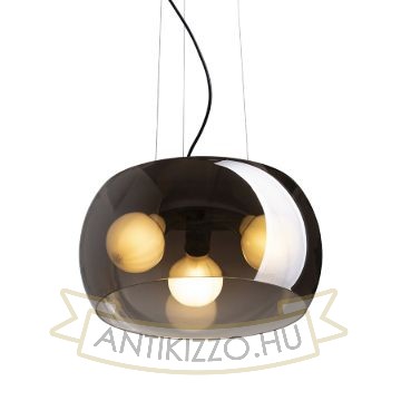 AMANDA függő lámpa matt fekete füstös üveg 230V LED E27 3x15W