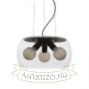 AMANDA függő lámpa matt fekete tiszta üveg 230V LED E27 3x15W
